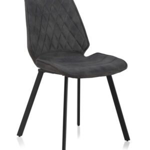 SILLA TAPIZADA GRIS OSCURO PATAS METALICAS NEGRAS  Gabar