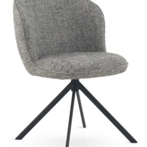 SILLA TAPIZADA TWEED VERDE MOTEADO CON PATAS METALICAS NEGRAS  Gabar