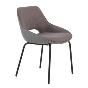 SILLA TAPIZADAS BICOLOR GRANATE/GRIS PATAS METALICAS NEGRAS  Gabar