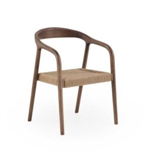 SILLON MADERA DE FRESNO COLOR NOGAL CON ASIENTO TRENZADO COLOR M  Gabar
