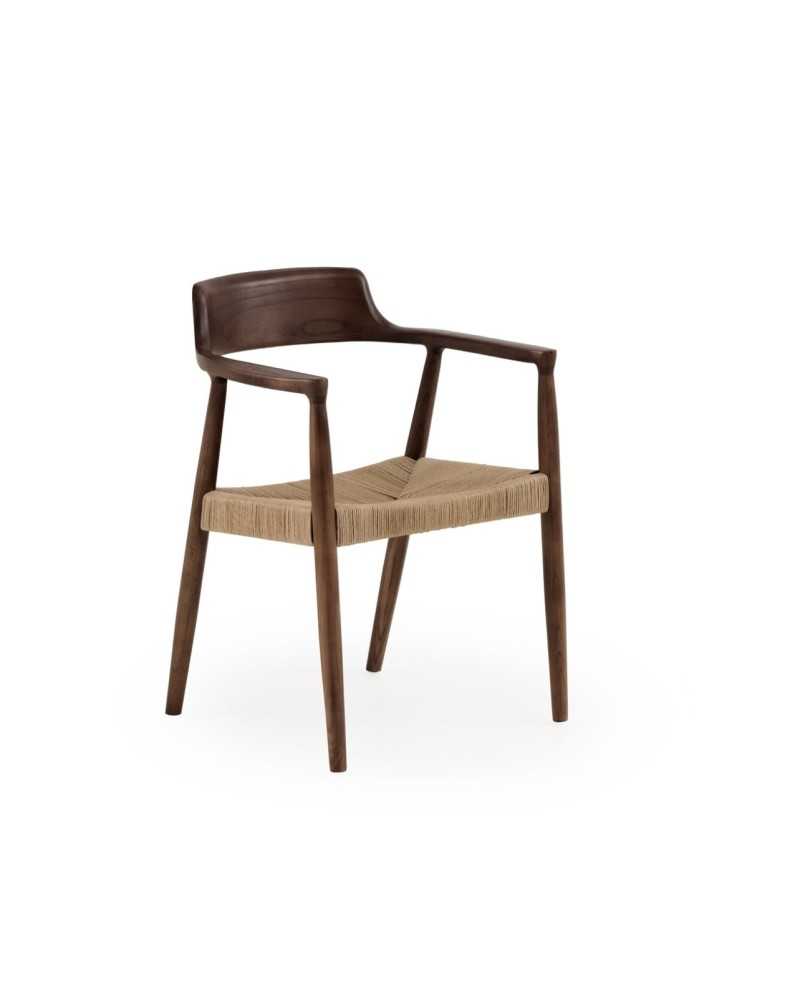 SILLON MADERA DE TOON COLOR NOGAL CON ASIENTO TRENZADO COLOR MAR Gabar