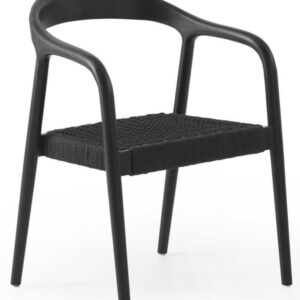 SILLON NEGRO MADERA DE FRESNO CON ASIENTO TRENZADO  Gabar