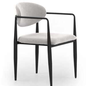 SILLON TAPIZADO CHENILLA MARMOL CON PATAS METALICAS NEGRAS Gabar