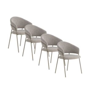 SILLON TAPIZADOS EN CHENILLA COLOR MARRON Y PATAS DE METAL COLOR Gabar