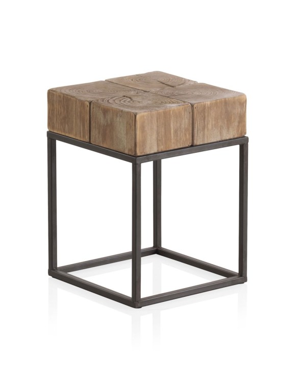 TABURETE MADERA Y PATAS METAL - Imagen 2