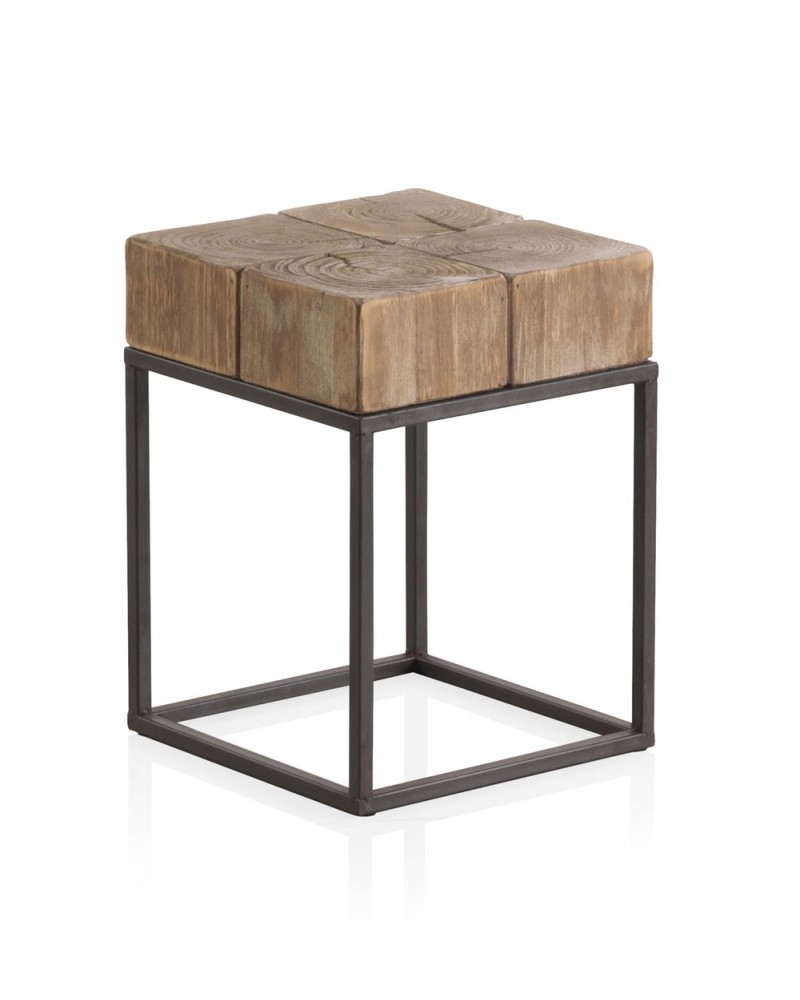 TABURETE MADERA Y PATAS METAL Gabar