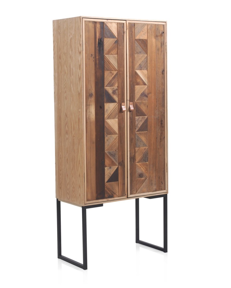 VITRINA CHAPADO FRESNO FRONTIS MADERA. RECICLADA CON BASE METALI Gabar