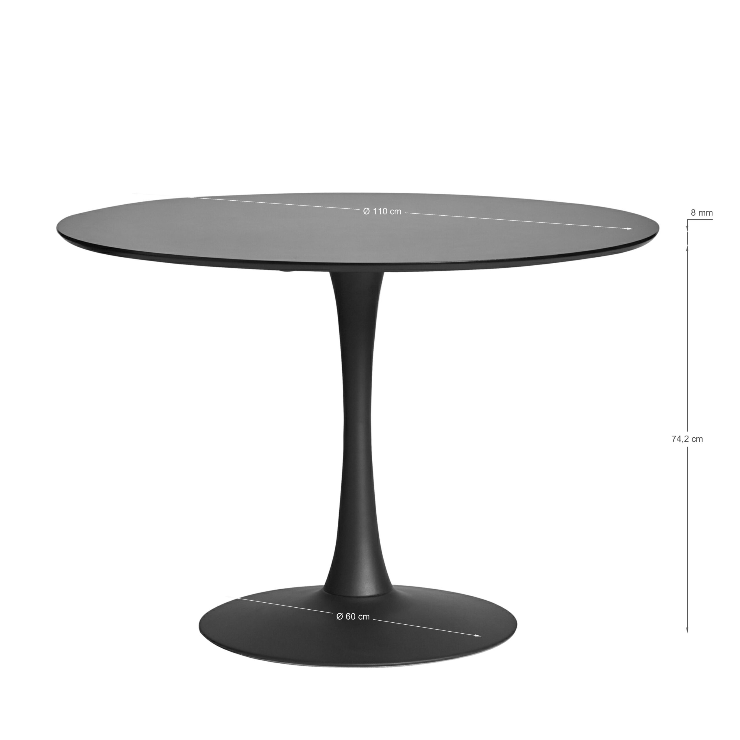 MESA REDON. ODA 110CM NEGRO - Imagen 5