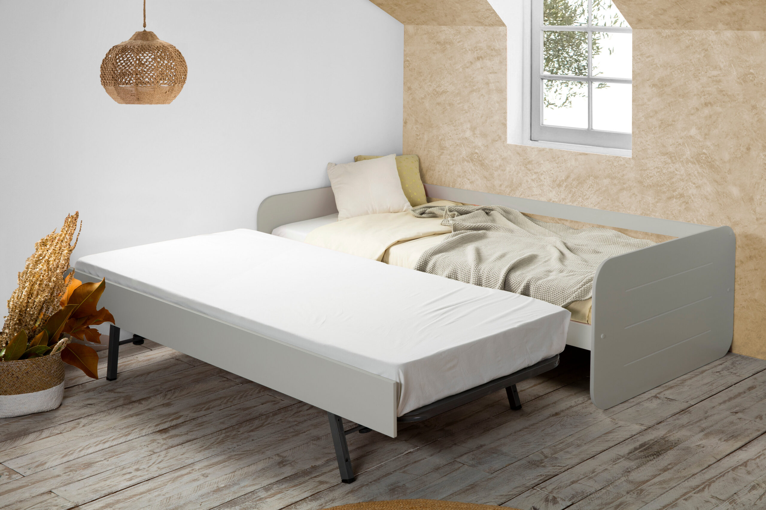 CAMA NIDO REDONA 90CM GRIS C/SMA - Imagen 3