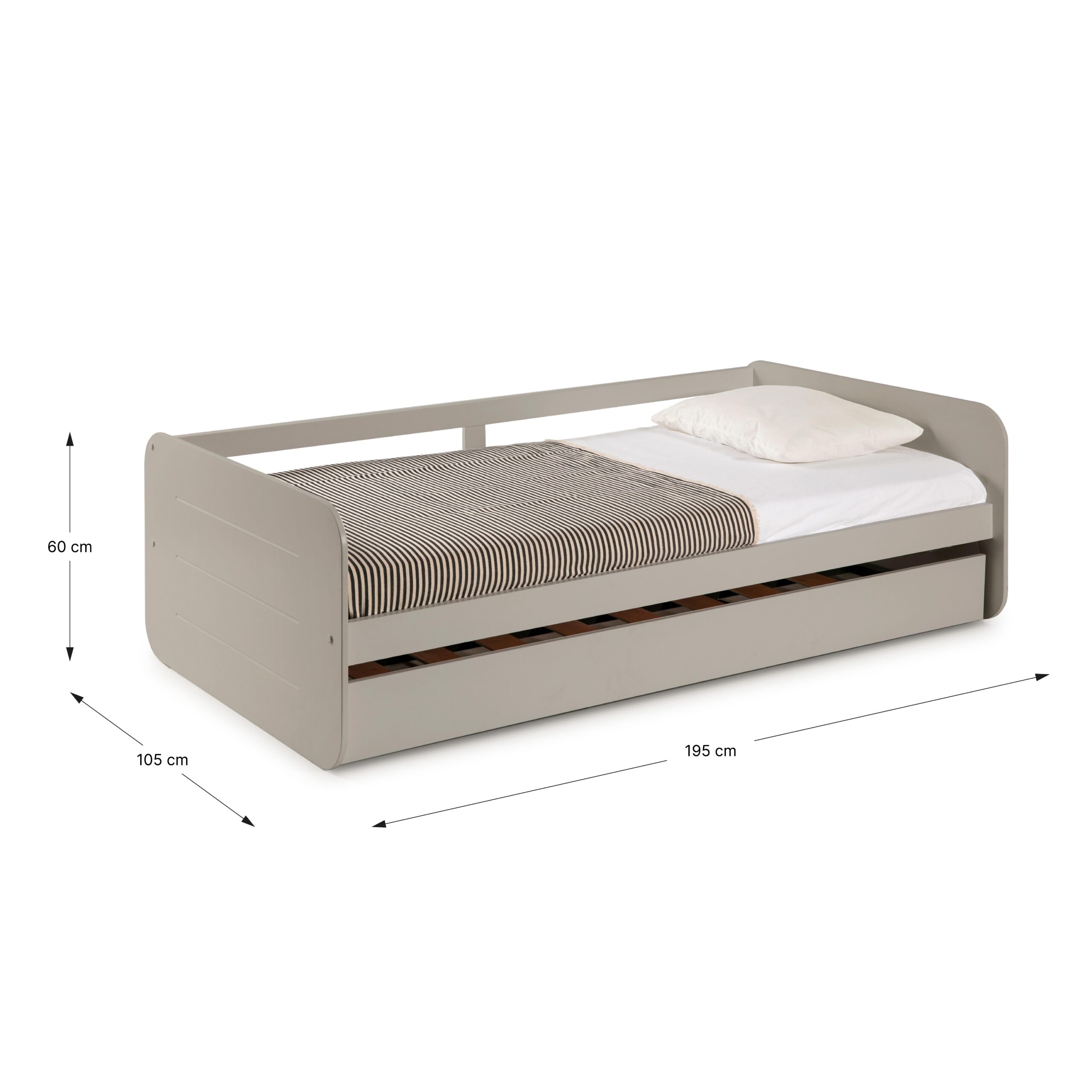 CAMA NIDO REDONA 90CM GRIS C/SMA - Imagen 7
