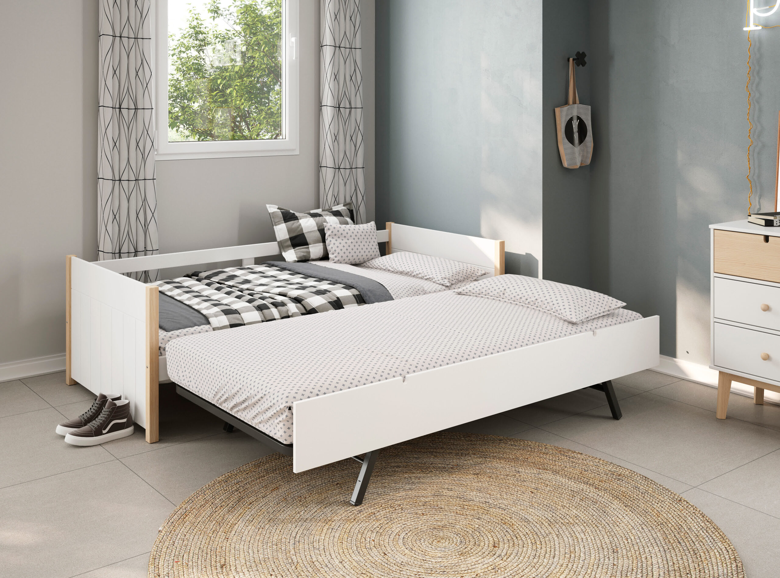 CAMA NIDO KIARA 90X190 BLANCO/CERA BLANCA C/SMA - Imagen 2