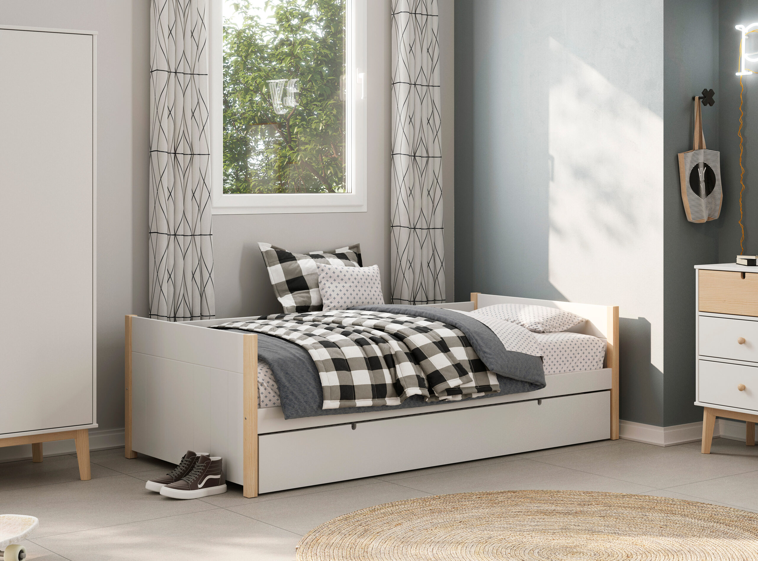 CAMA NIDO KIARA 90X190 BLANCO/CERA BLANCA C/SMA - Imagen 3