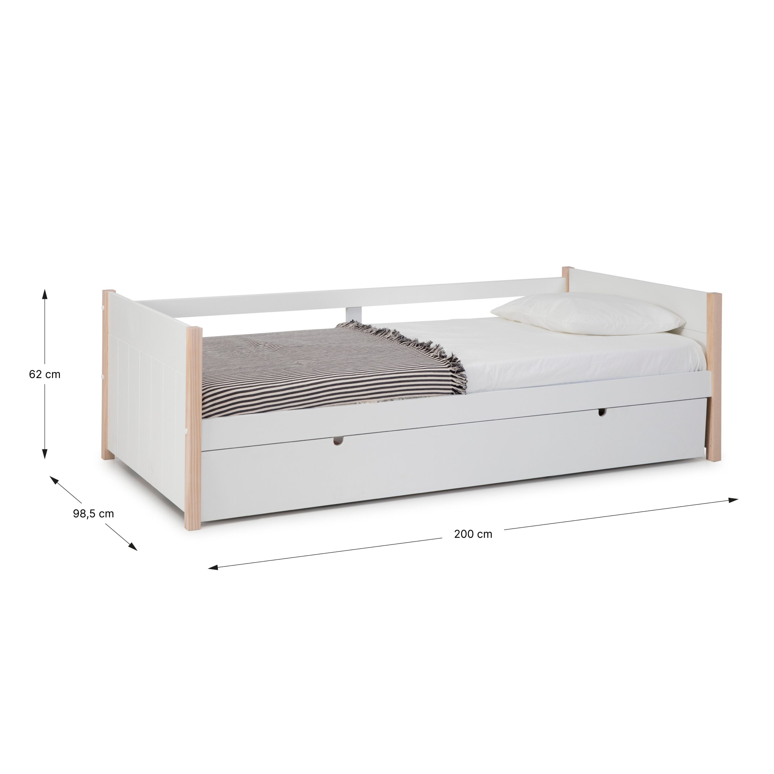 CAMA NIDO KIARA 90X190 BLANCO/CERA BLANCA C/SMA - Imagen 4