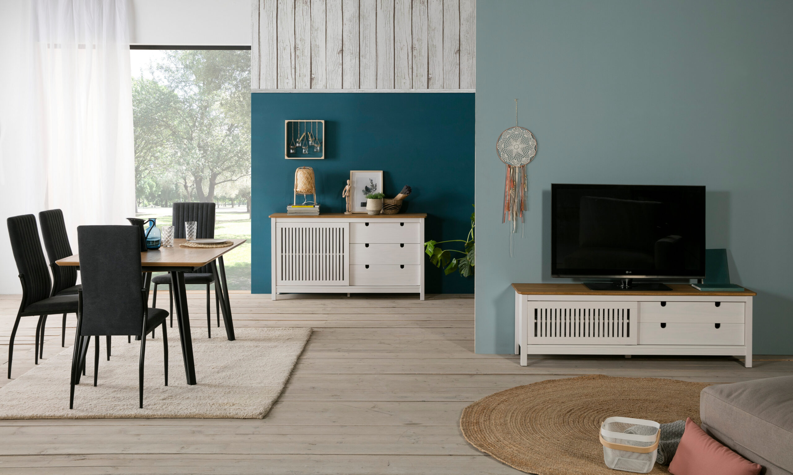 MUEBLE TV BRUNA 1PTACORR/2C CERA/BLANCO LAV - Imagen 2