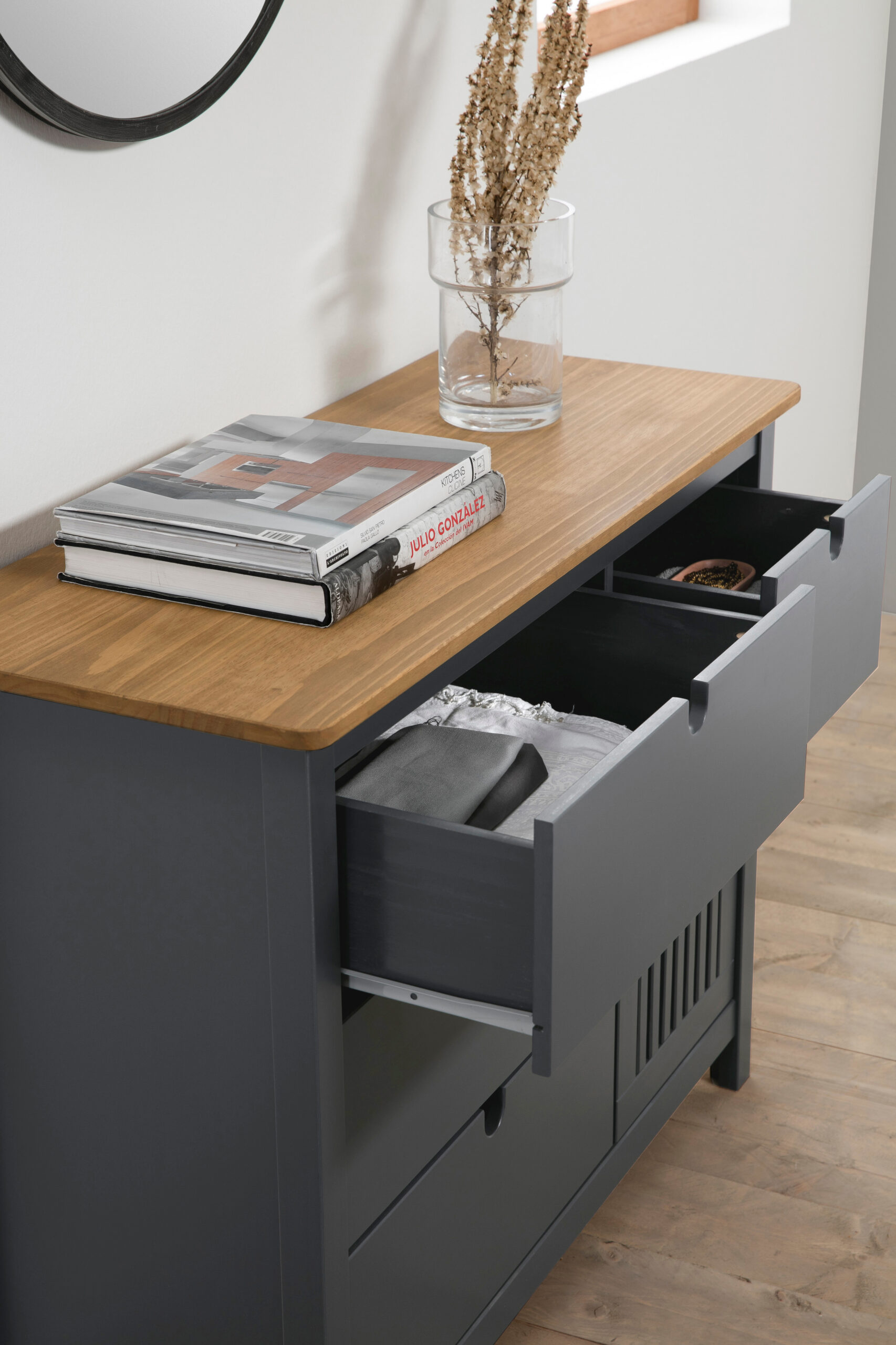 COMODA BRUNA 3C1c1P CERA/GRIS ANTRACITA - Imagen 3