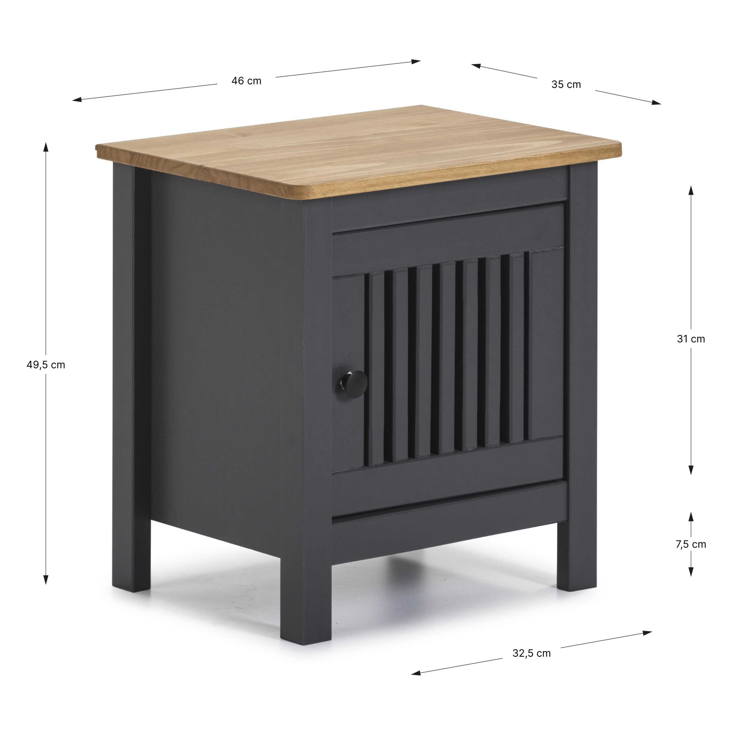 MESITA BRUNA 1P CERA/GRIS ANTRACITA - Imagen 7