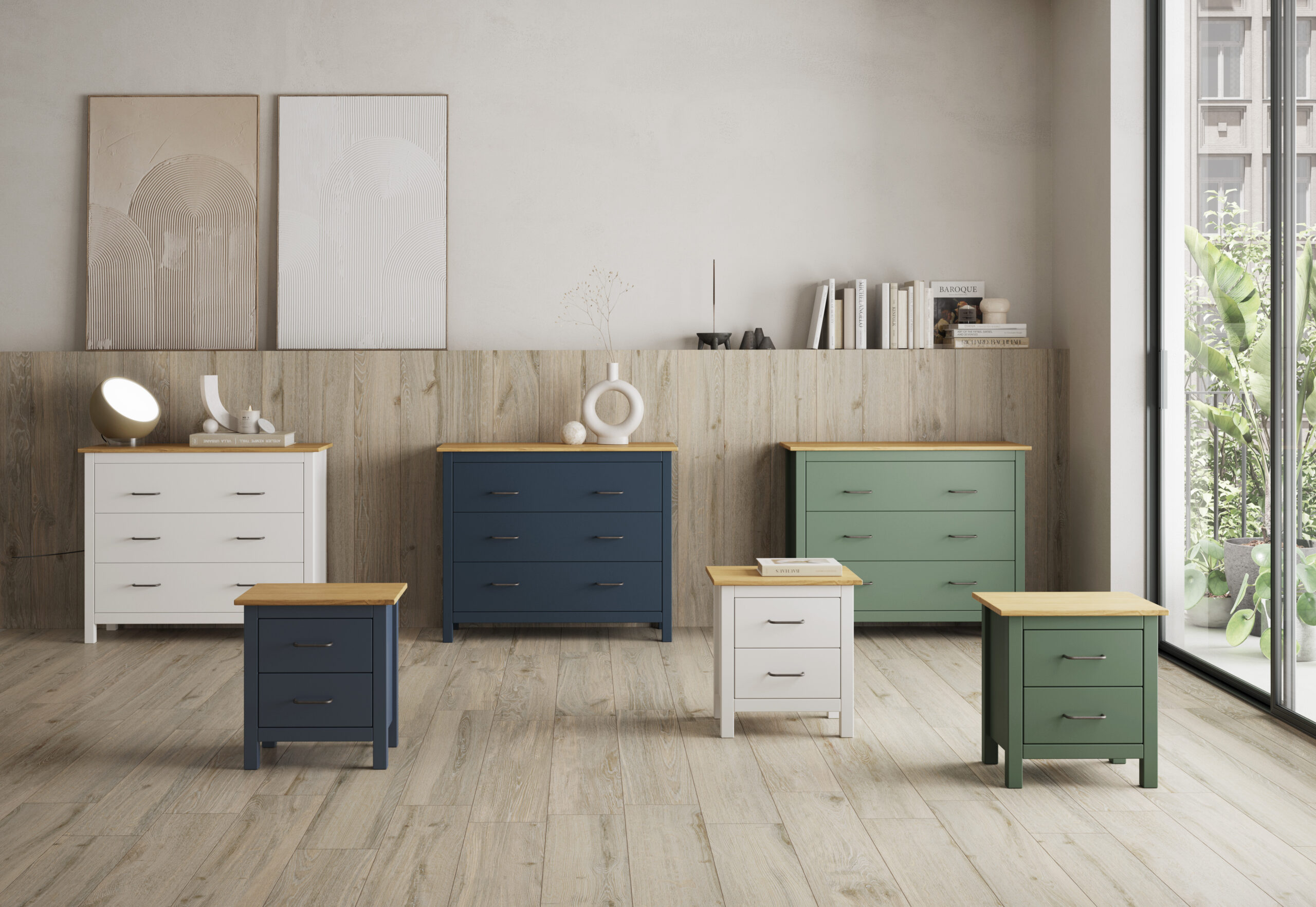 COMODA MIRANDA 3C BLANCO/CERA - Imagen 2