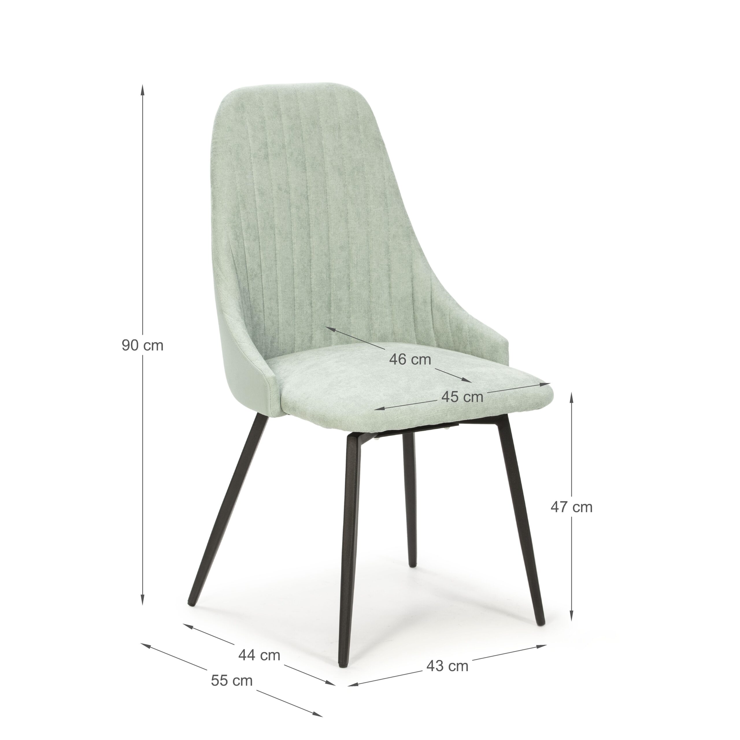 SILLA ELMA GIRATORIO TURQUESA/PATAS NEGRAS 2P/CAJA - Imagen 3