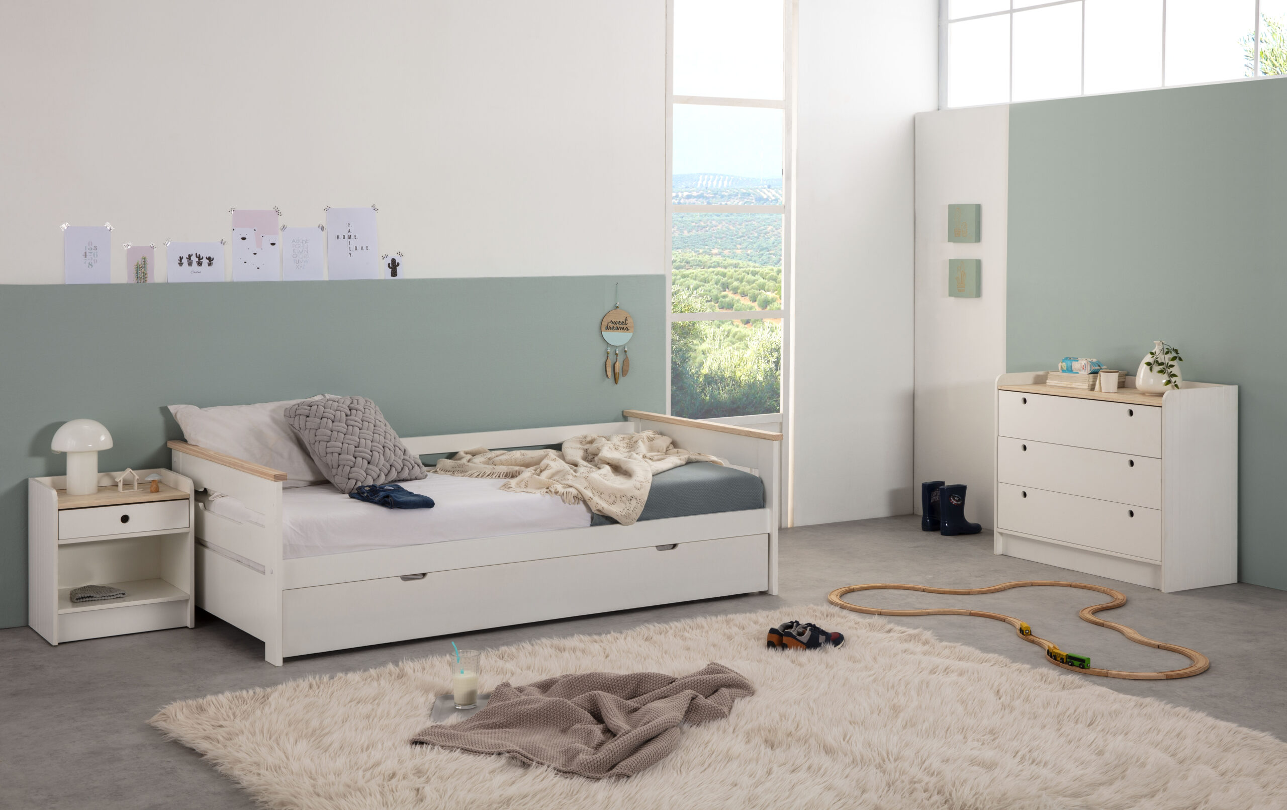 CAMA NIDO ELISA-3 90CM BLANCO/CERA BLANCA C/SMA - Imagen 5