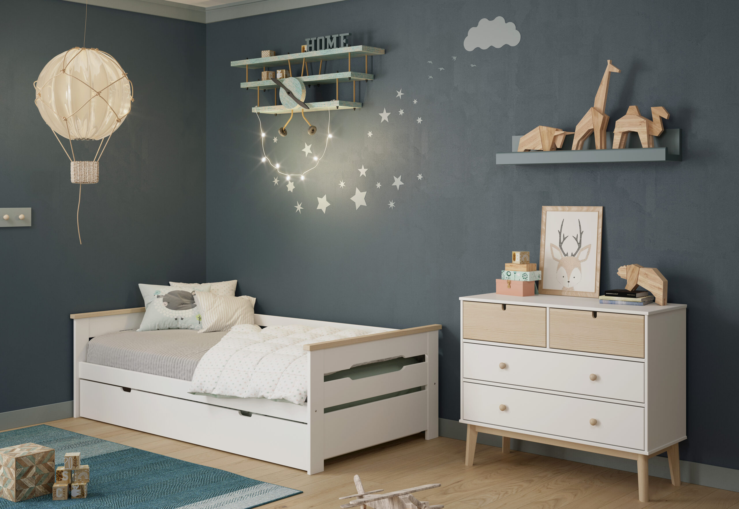 CAMA NIDO ELISA-3 90CM BLANCO/CERA BLANCA C/SMA - Imagen 8