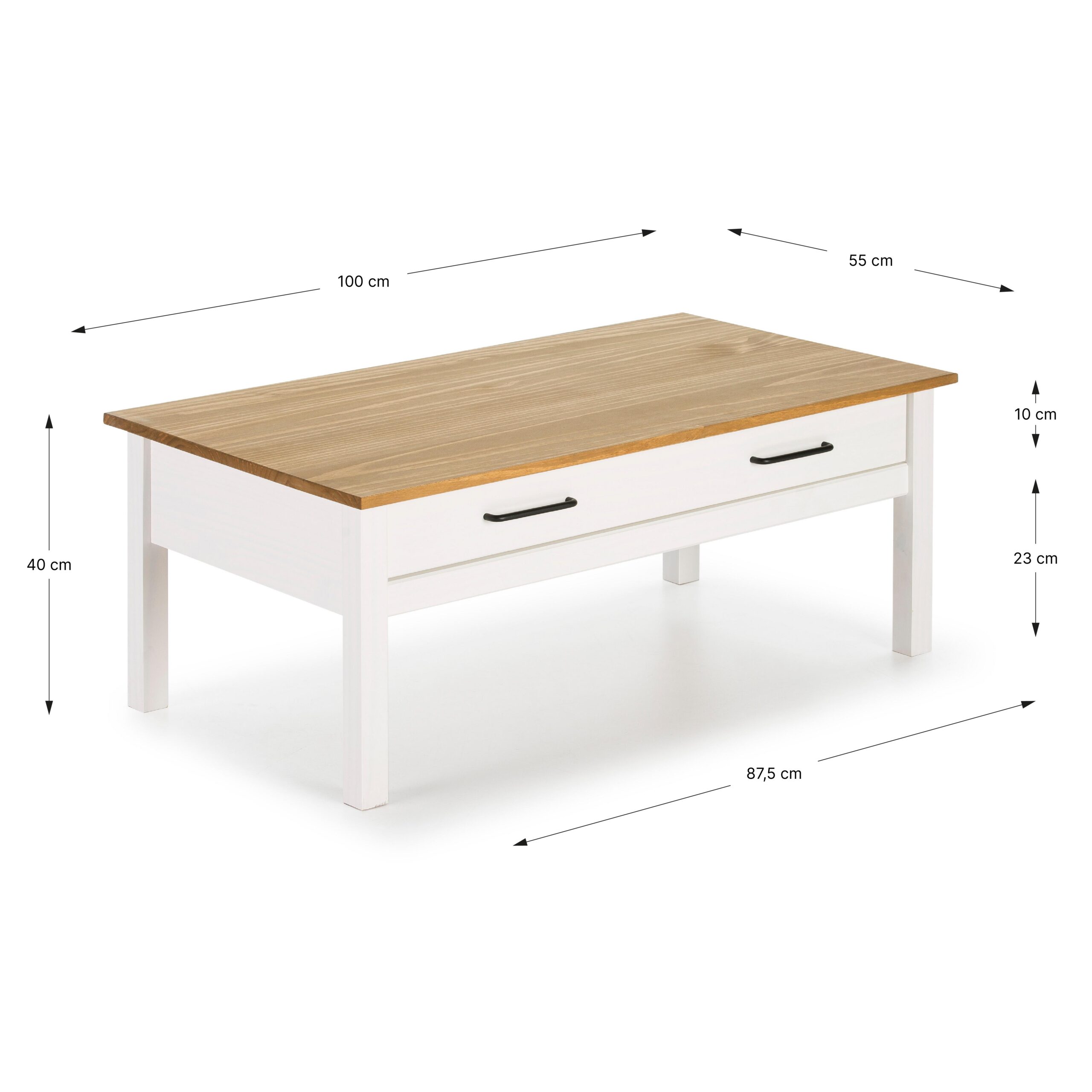 MESA CENTRO MIRANDA 1C BLANCO/CERA - Imagen 3