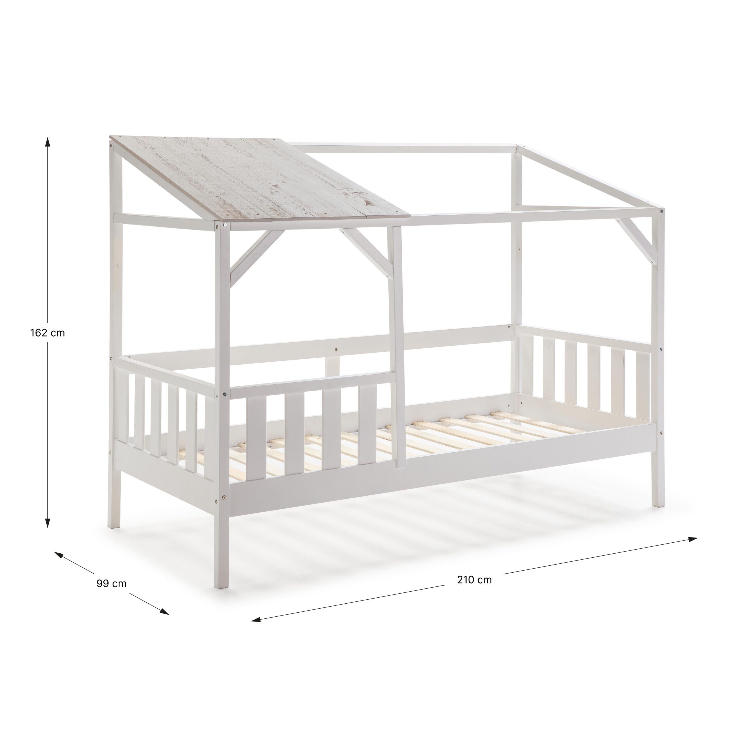 CAMA CABAÑA AMON 90X200 BLANCO/BLANCO RUSTICO - Imagen 4