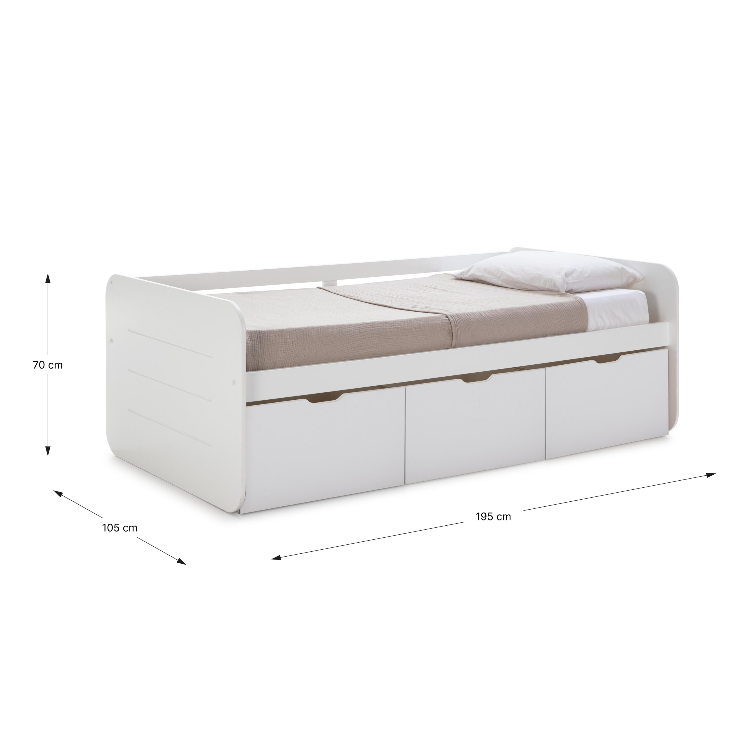 CAMA ABBOTT 3C 90CM BLANCO - Imagen 4