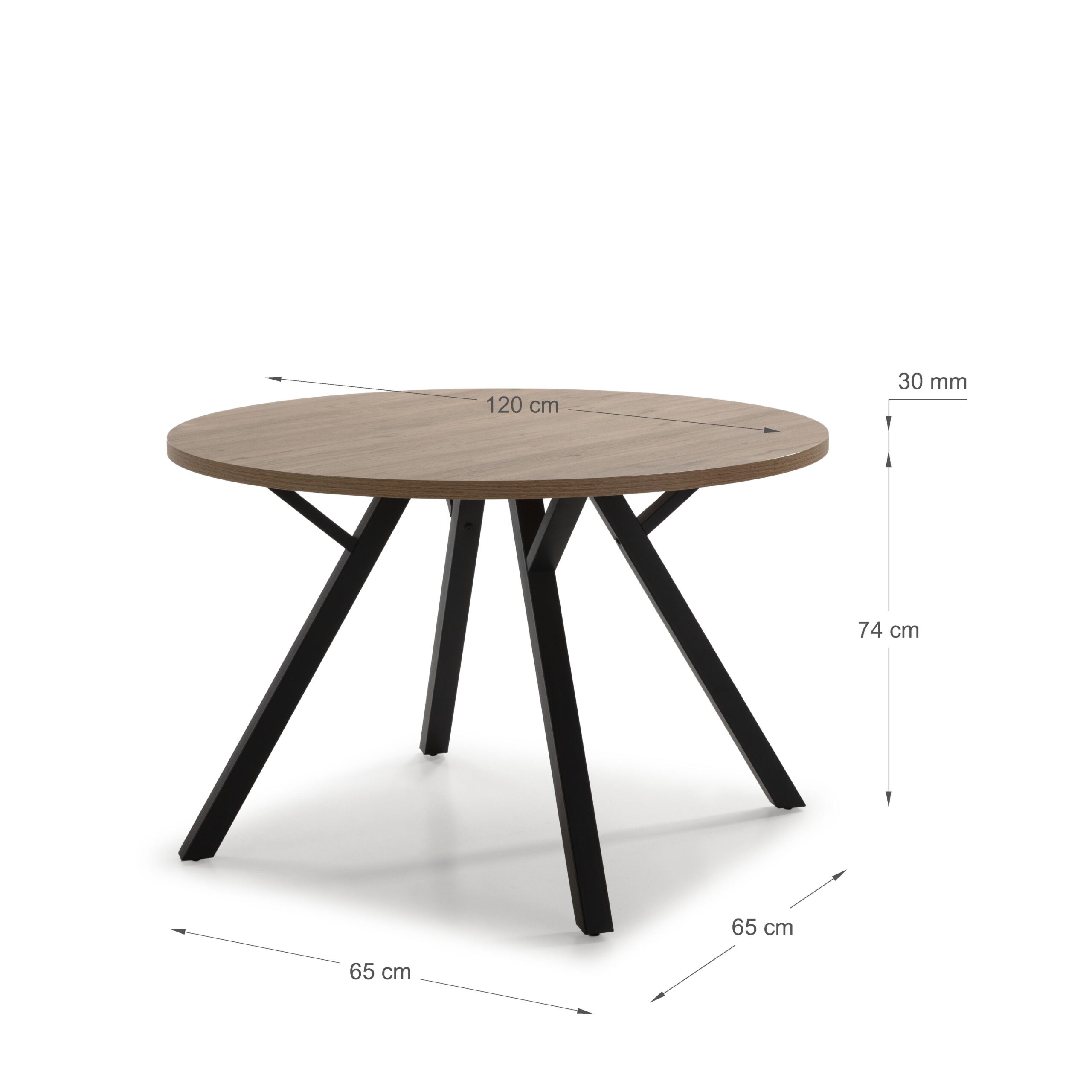 MESA REDONDA BENI 120CM NATURAL - Imagen 3