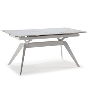 MESA RECT. EXT. LULA CERÁMICA BLANCA PIE BLANCO