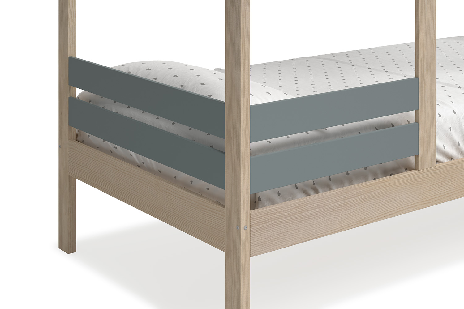 CAMA CABAÑA ANGEL 90CM CERA BLANCA/VERDE KAKI 444C - Imagen 4