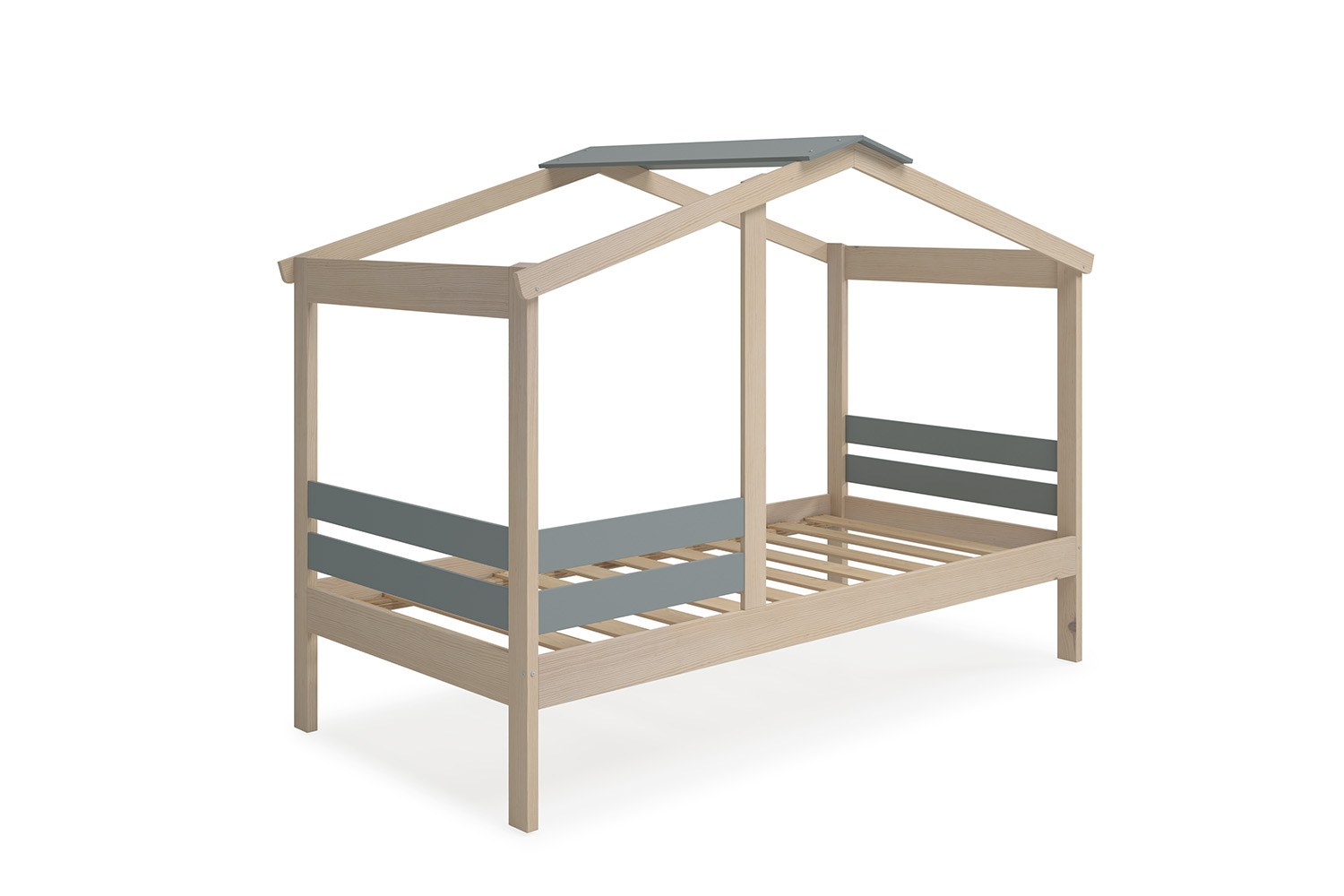 CAMA CABAÑA ANGEL 90CM CERA BLANCA/VERDE KAKI 444C