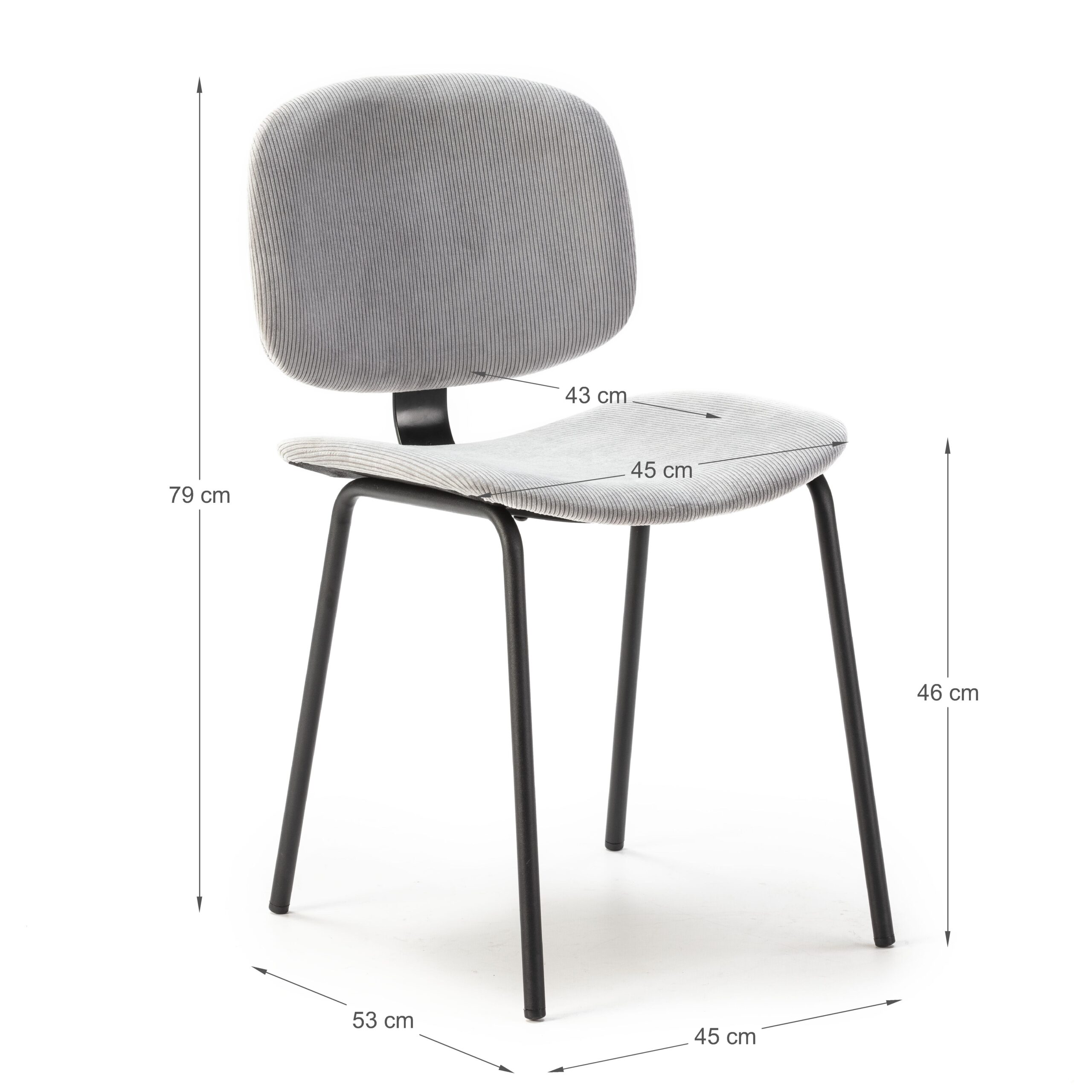 SILLA ARUS GRIS/PATA NEGRA 2P/CAJA - Imagen 3