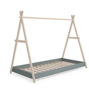 CAMA CABAÑA TRUFA 90X200 CERA BLANCA/VERDE KAKI 44