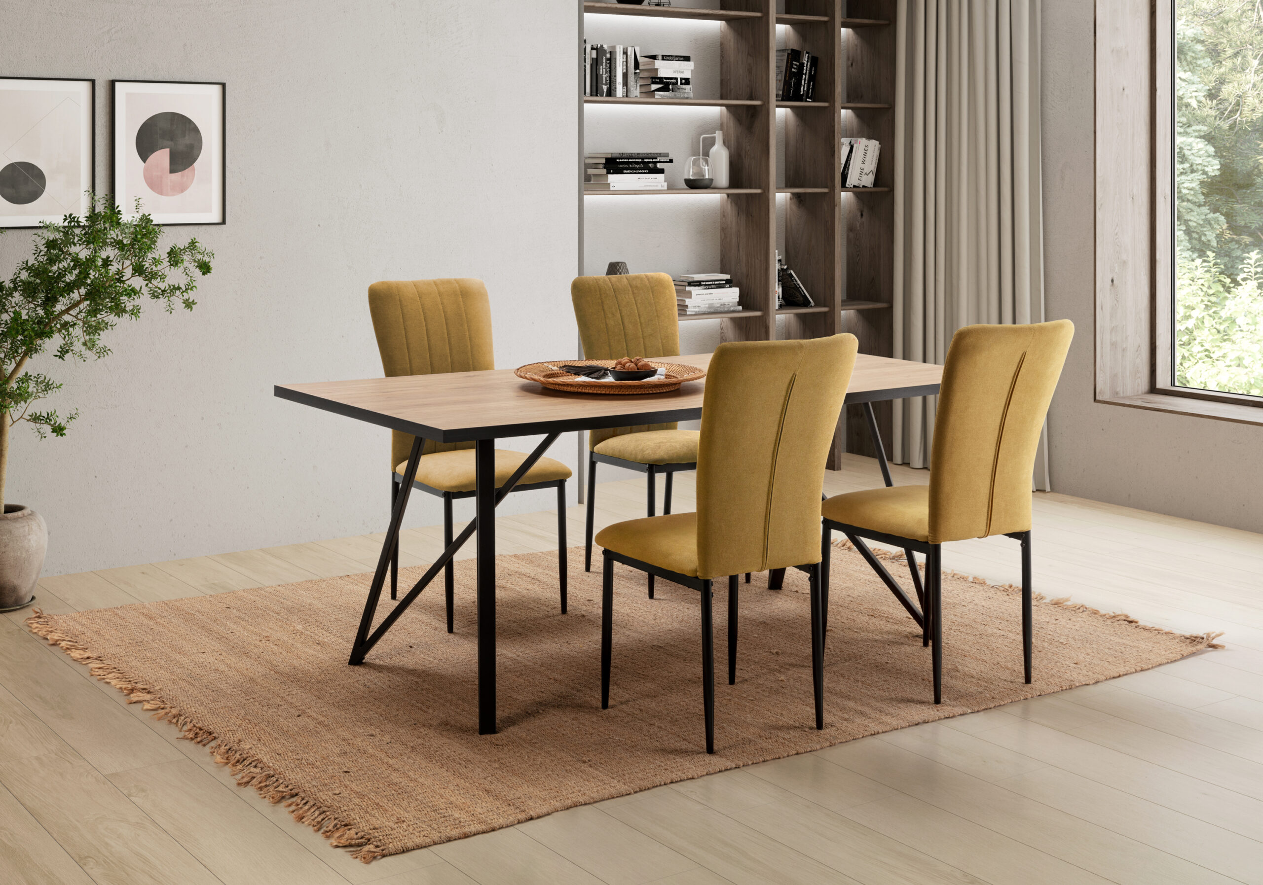 MESA RECT. MYLA 180X90 NATURAL/CANTO BOCAMIN - Imagen 3