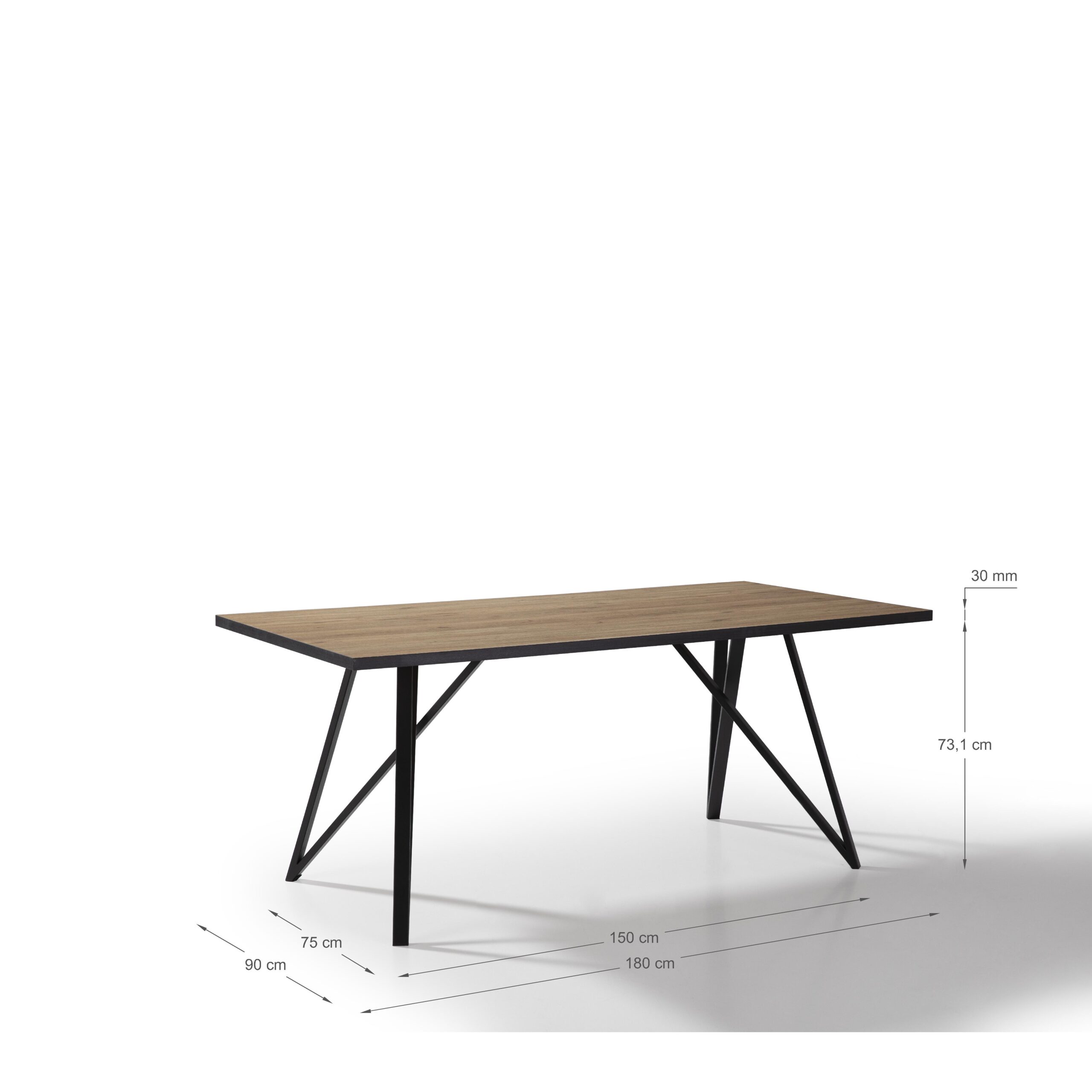 MESA RECT. MYLA 180X90 NATURAL/CANTO BOCAMIN - Imagen 6