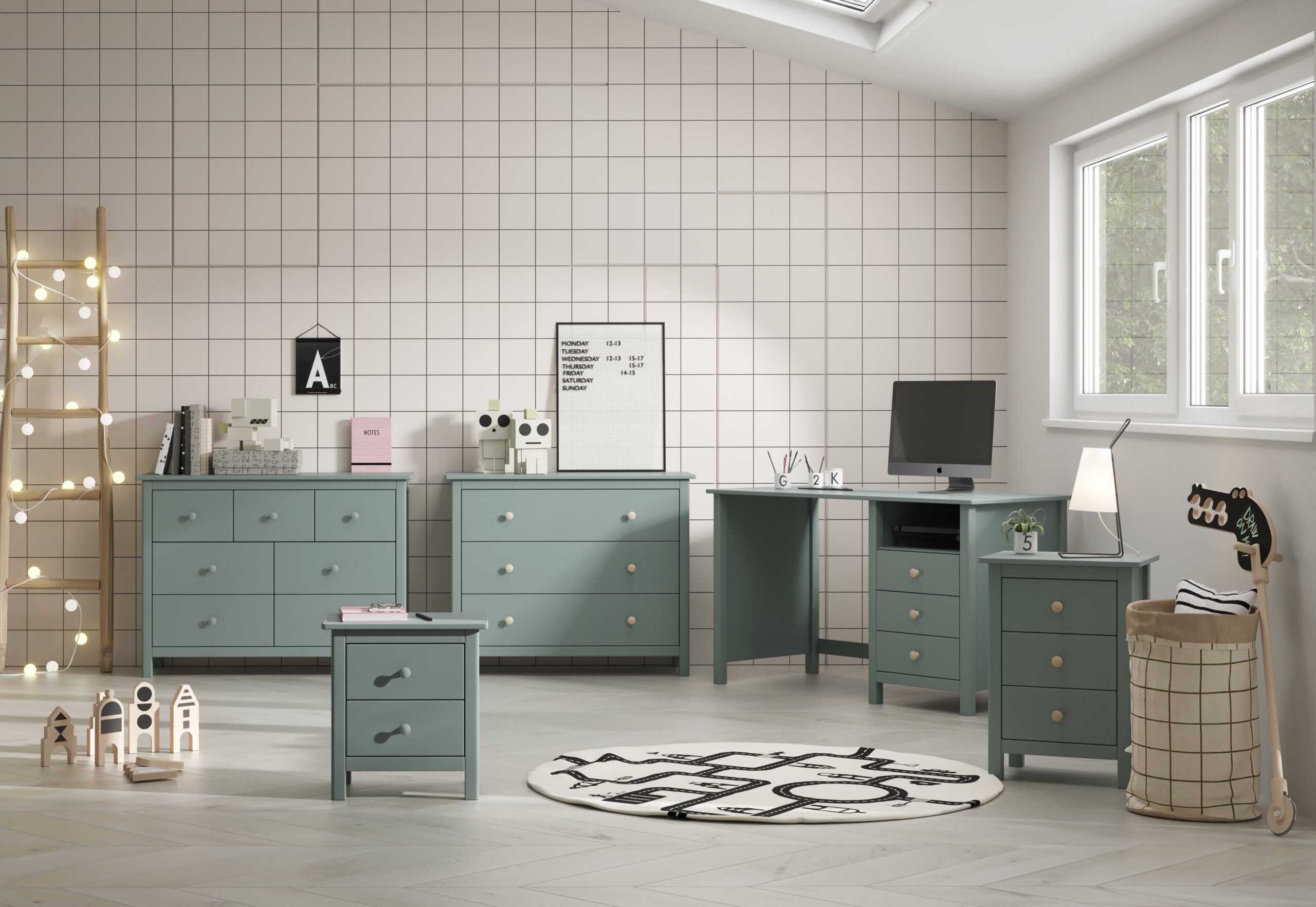 ESCRITORIO MAX 3C1H VERDE PETRÓLEO - Imagen 2