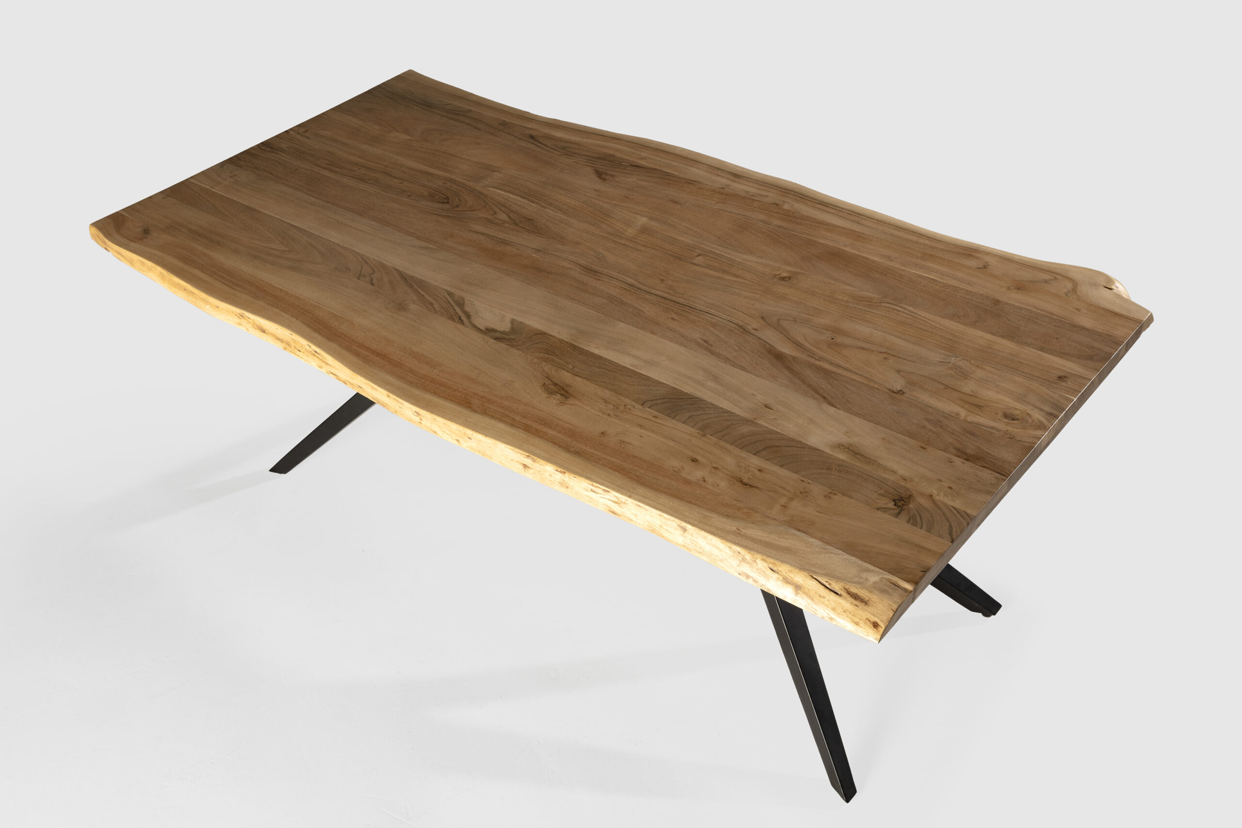 MESA RECT. MUDRI 200CM ACACIA PATA METAL - Imagen 4
