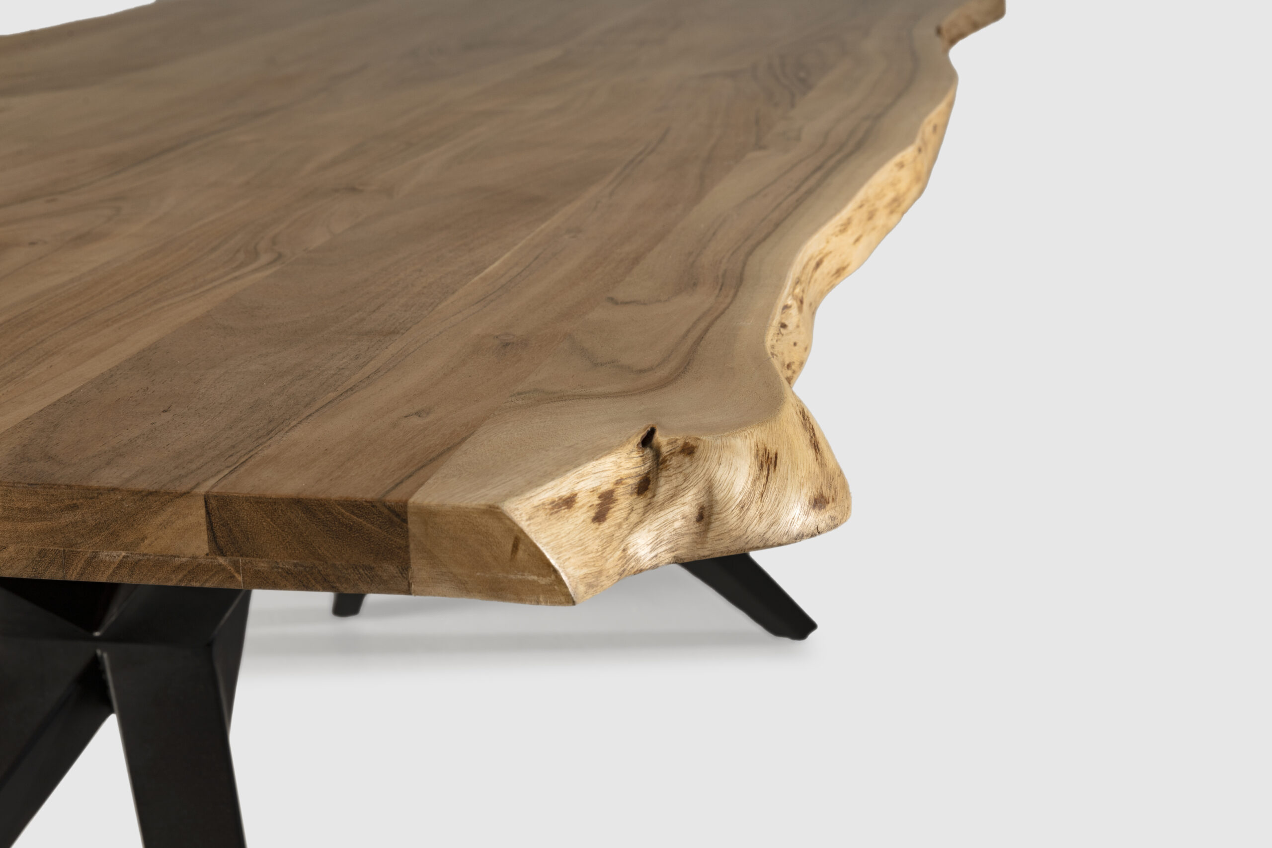 MESA RECT. MUDRI 200CM ACACIA PATA METAL - Imagen 7