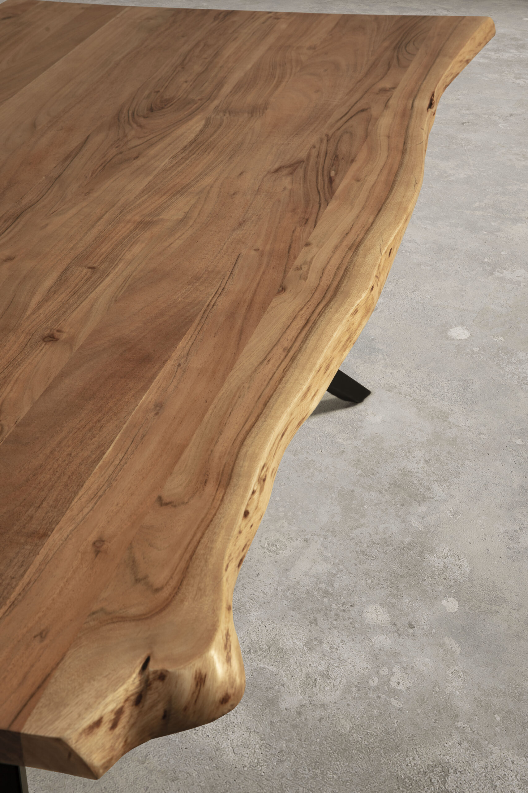 MESA RECT. MUDRI 200CM ACACIA PATA METAL - Imagen 8