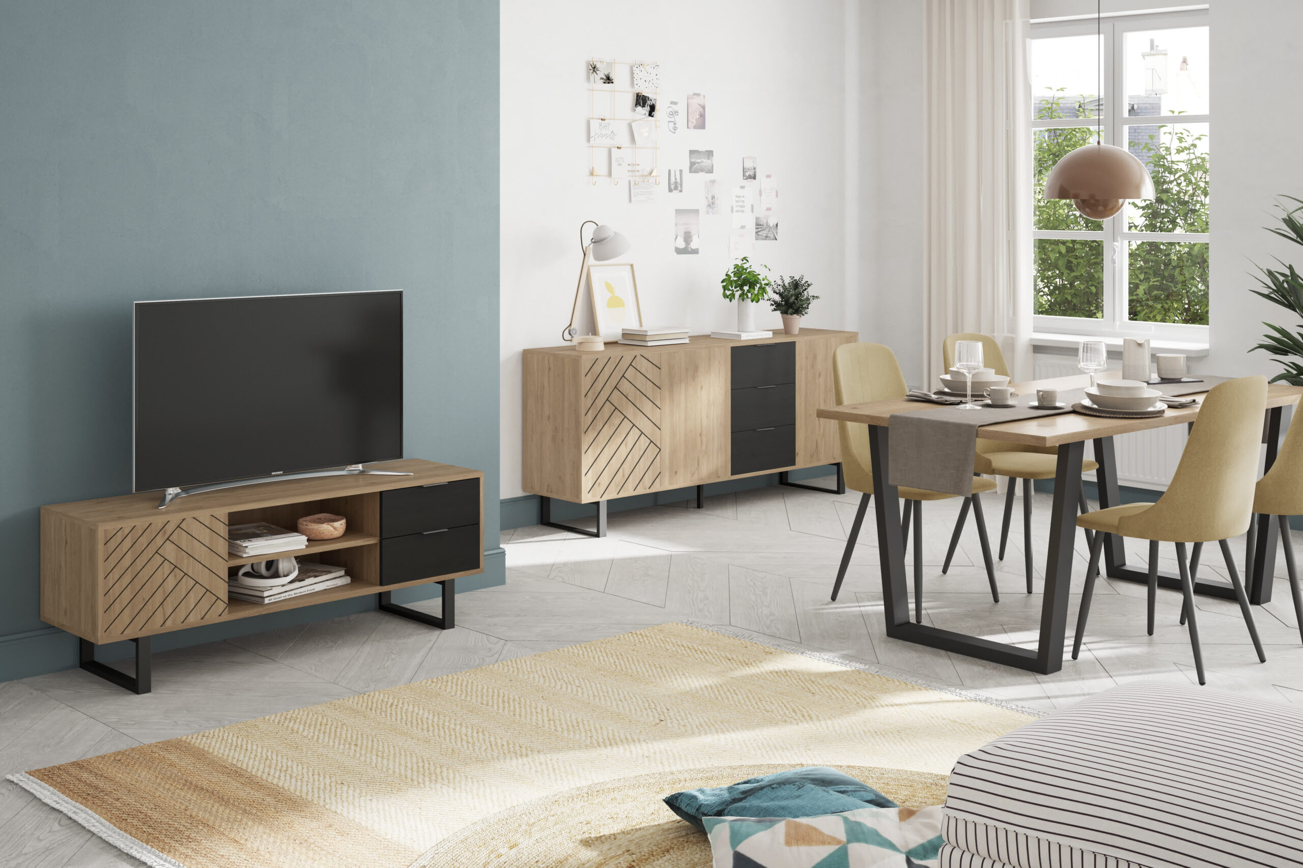 MESA RECT. FRANCESCA 180X100 NATURAL - Imagen 2