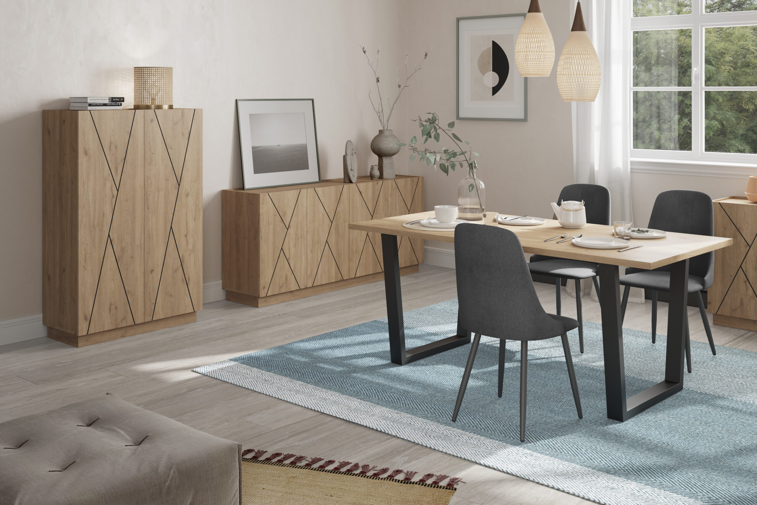 MESA RECT. FRANCESCA 180X100 NATURAL - Imagen 7