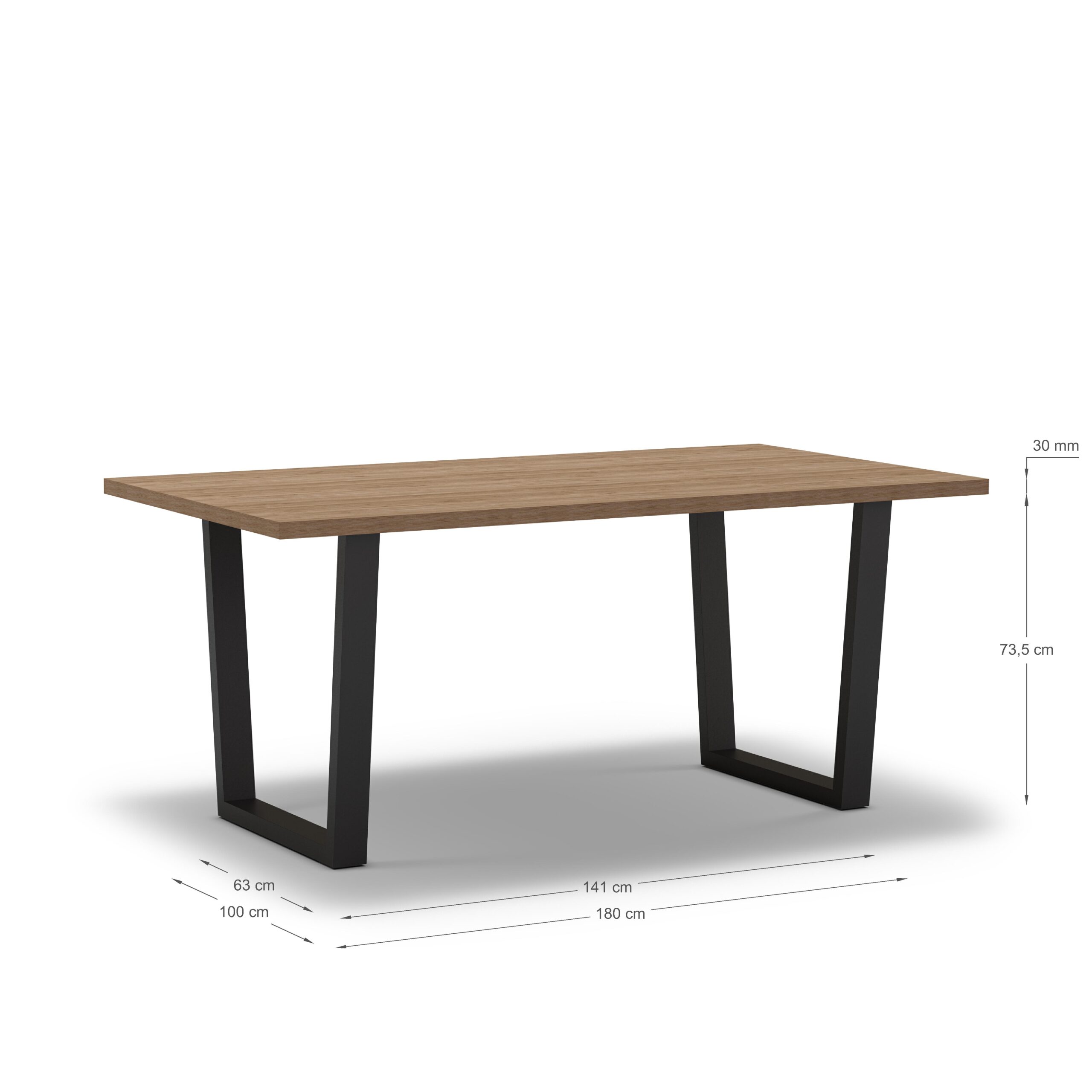 MESA RECT. FRANCESCA 180X100 NATURAL - Imagen 8