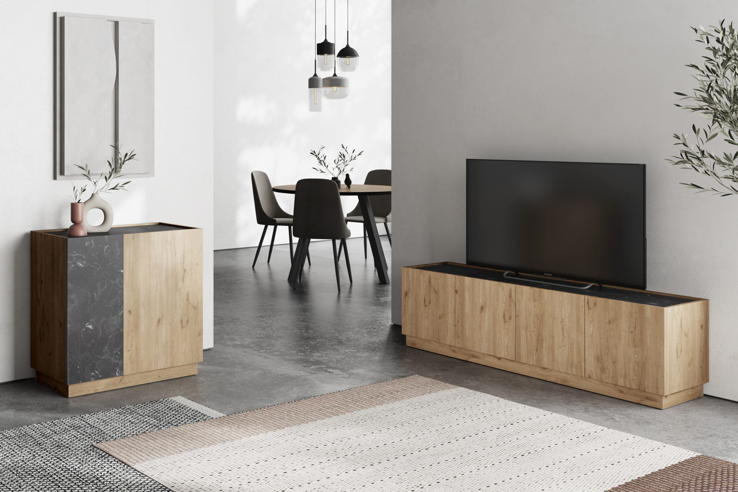 MUEBLE AUX. DIONE 2P SEPET/MARMOL LOTUS - Imagen 2