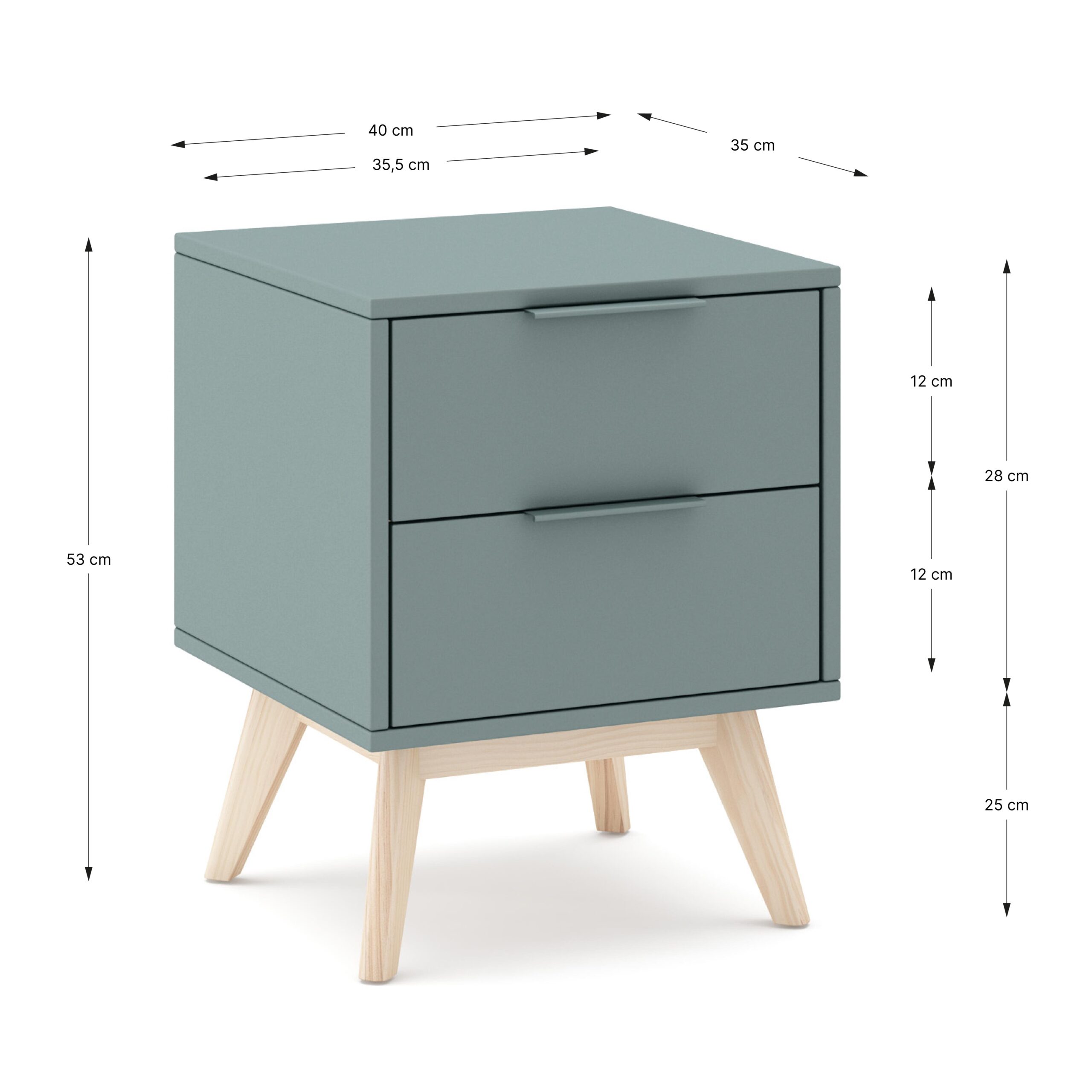 MESITA PISCO 2C VERDE KAKI 444C/CERA BLANCA - Imagen 4