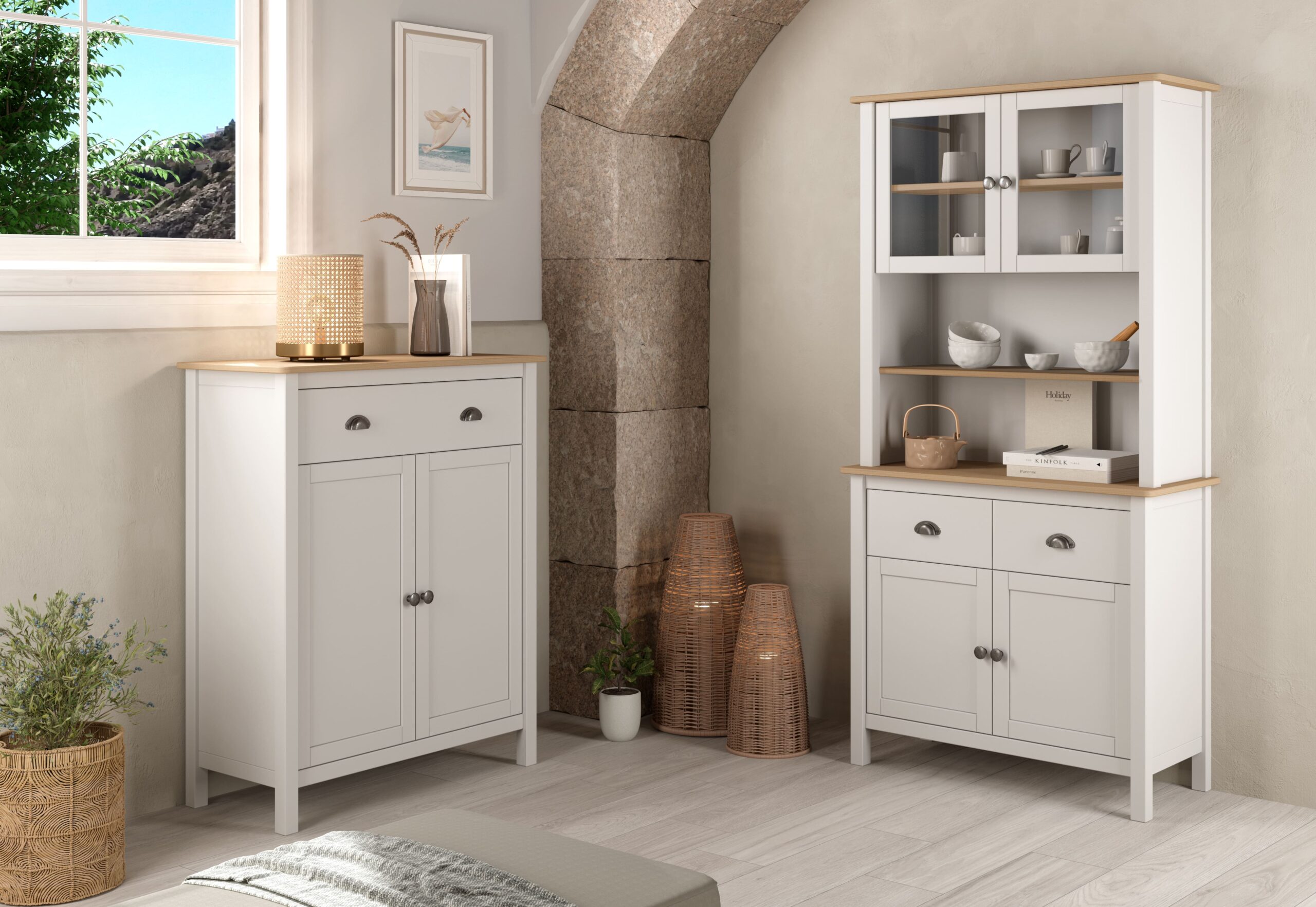 MUEBLE AUX. MISTI 2P1C BLANCO/ROBLE - Imagen 2