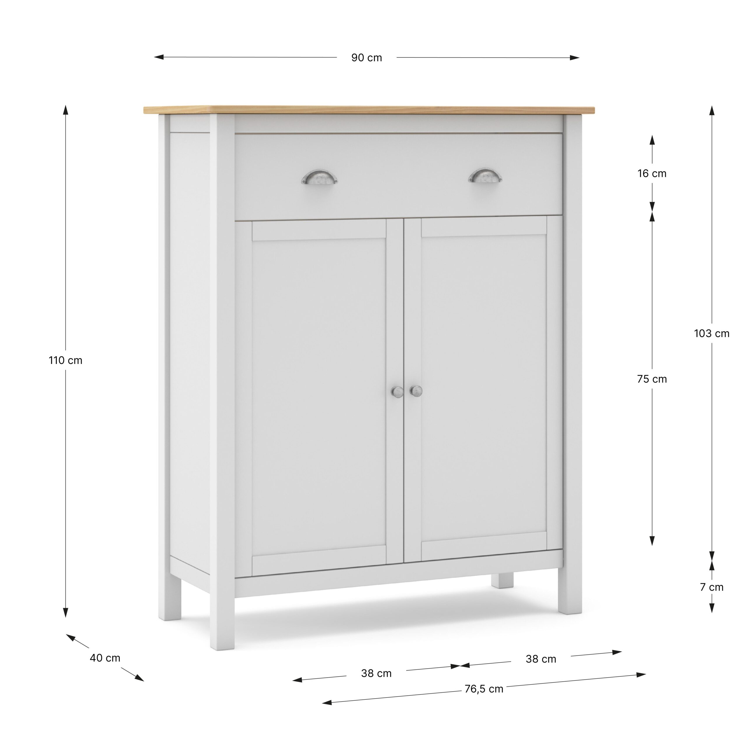 MUEBLE AUX. MISTI 2P1C BLANCO/ROBLE - Imagen 3