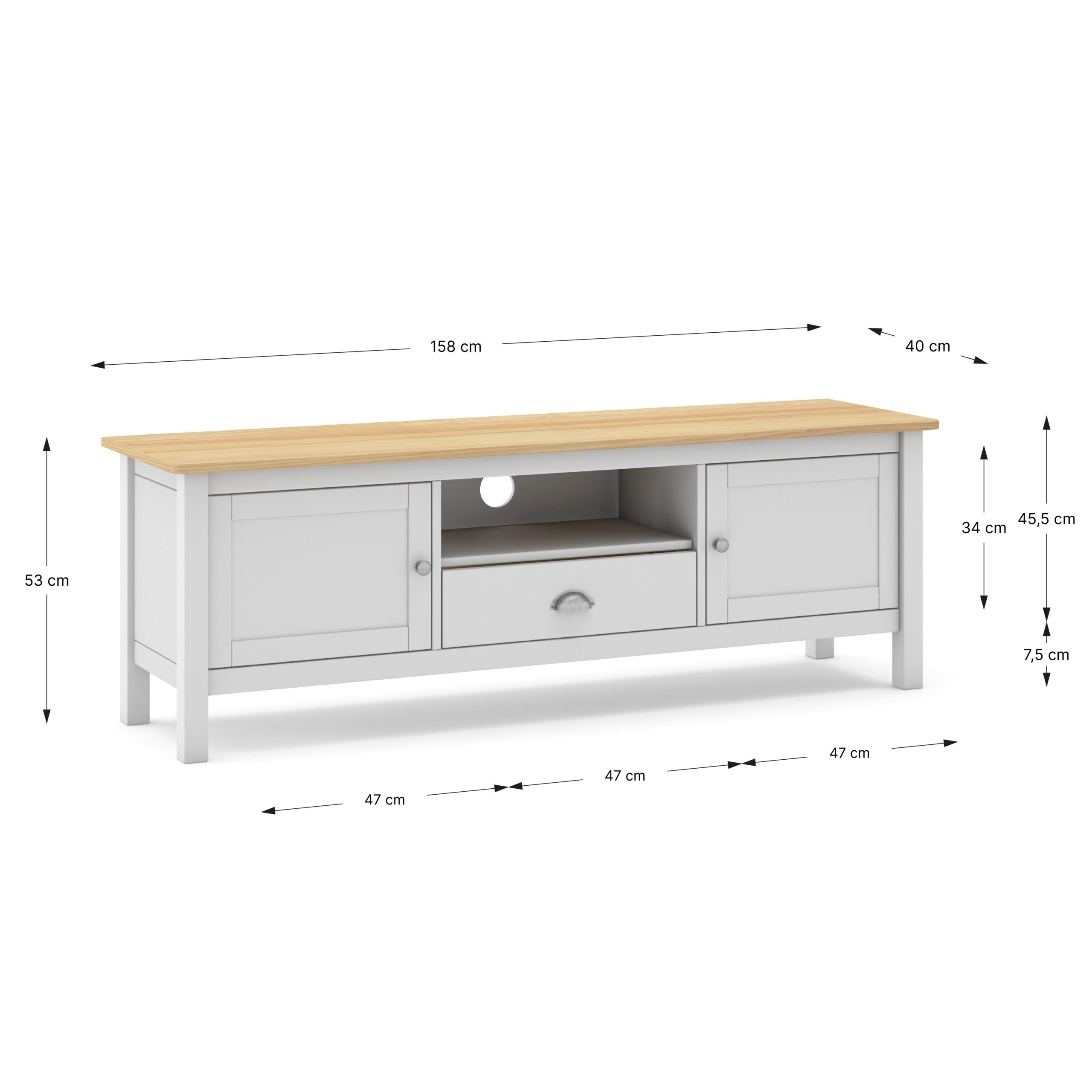 MUEBLE TV MISTI 2P1C1H BLANCO/ROBLE - Imagen 3