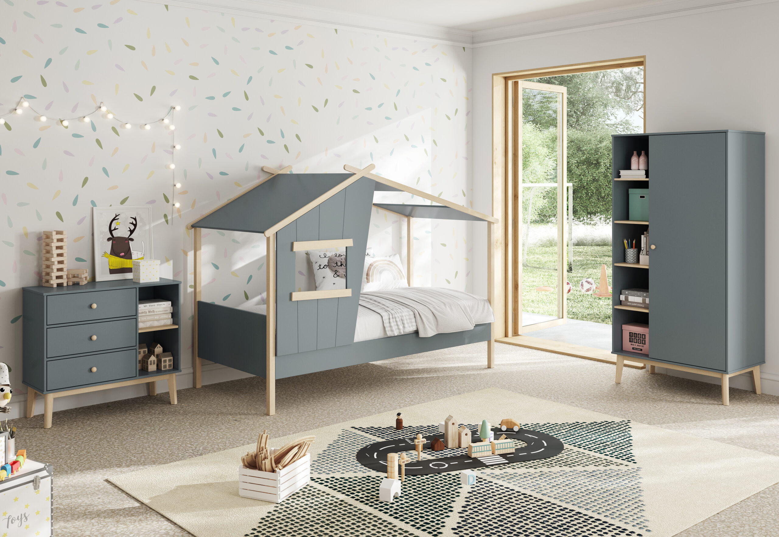 ARMARIO ESTEBAN 1P5H VERDE KAKI 444C/CERA BLANCA - Imagen 4