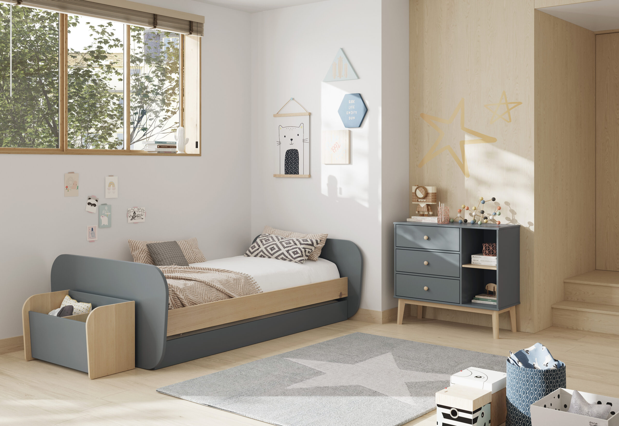 BICAMA ESTEBAN 200/190X90 VERDE KAKI 444C/CERA BLA - Imagen 4