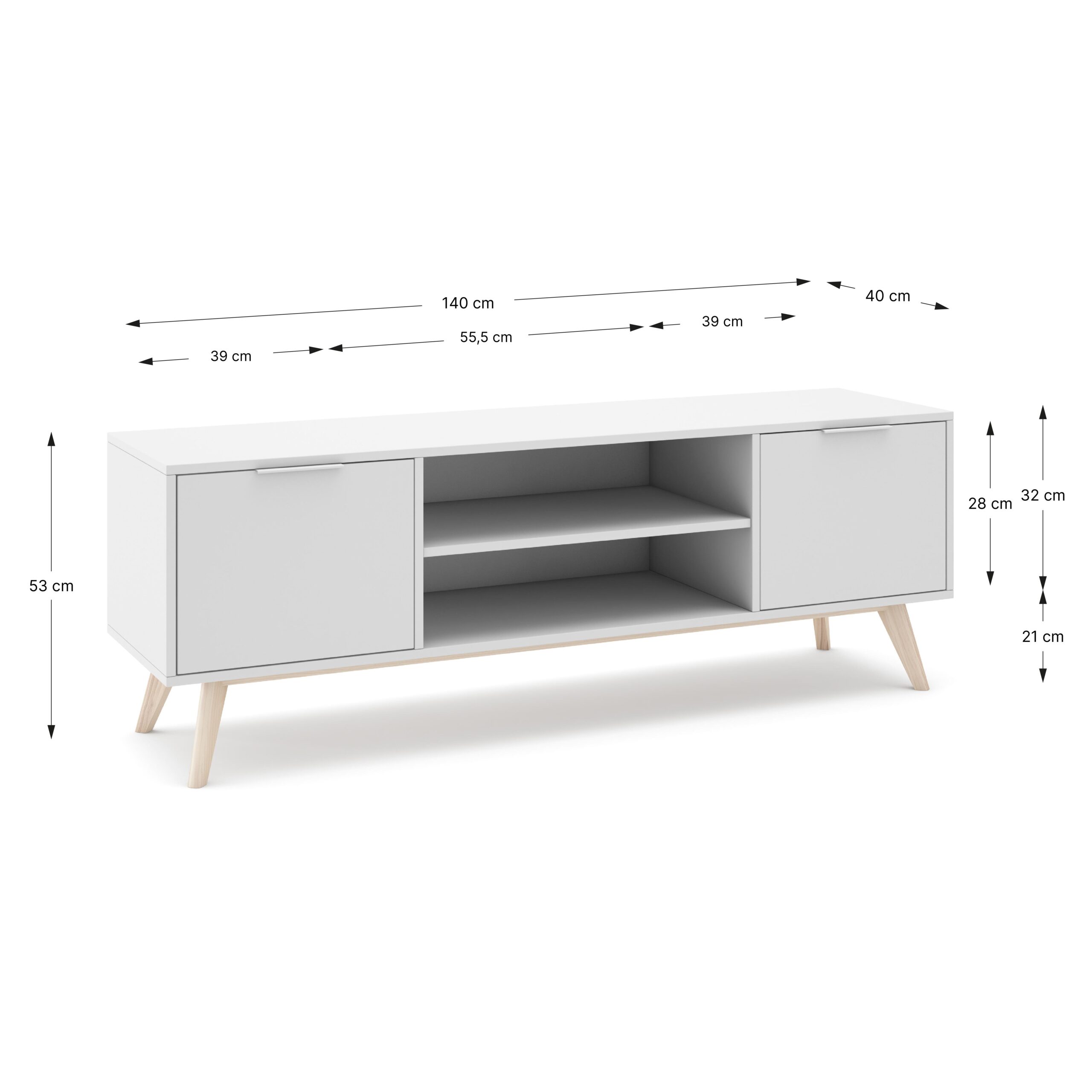 MUEBLE TV CAMPUS 2P2H BLANCO/CERA BLANCA - Imagen 3